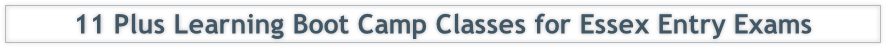 11 Plus Learning Boot Camp Classes for Essex Entry Exams